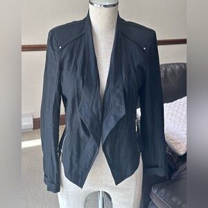 White House Black Market Black Linen Blazer
